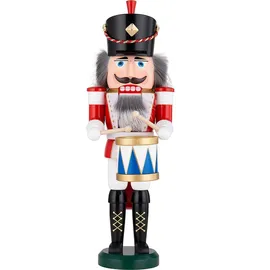 Seiffener Volkskunst Nussknacker Trommler rot 39 cm Holz
