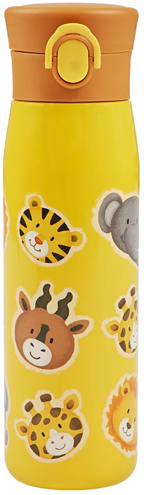 Sigikid Edelstahl-Isolierflasche "Tierontour", 0,42 L (Farbe: Gelb, Zoo)