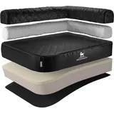 Knuffelwuff Tierbett Hundebett Winslow Lehne Rechts, Orthopädisch schwarz 100 cm x 140 cm