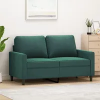 Gecheer 2 Sitzer Sofa Couch Gästesofa Schlafsofa Sofabett Bettsofa für Wohnzimmer/Wohnung/Büro Dunkelgrün 120 cm Samt