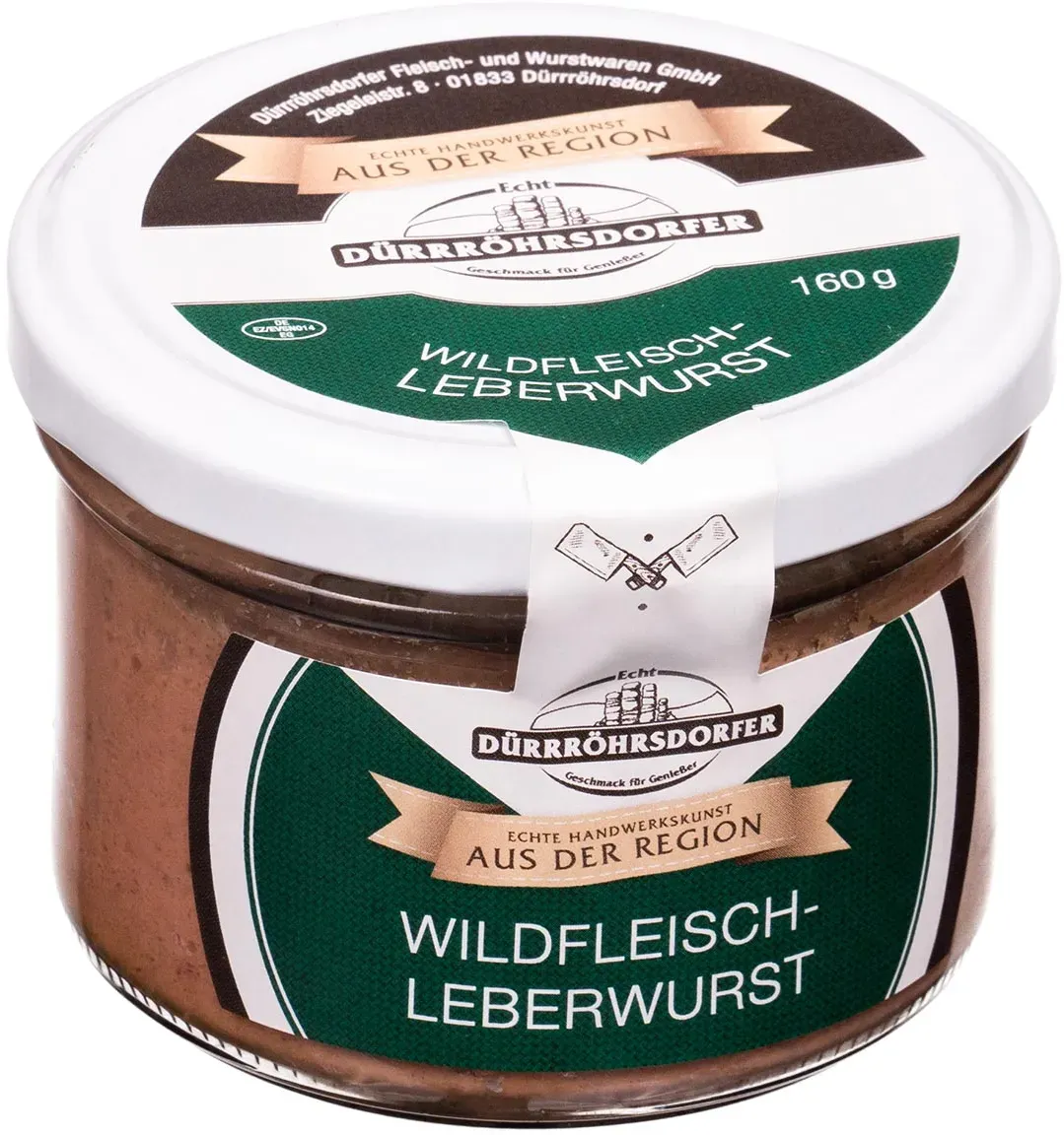 Wildfleischleberwurst im Glas 160g – Dürrröhrsdorfer Premium Qualität