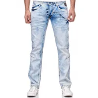 Rusty Neal Straight-Jeans im außergewöhnlichen Design 38, US-Größen blau Herren Straight-Jeans Straight Fit Jeans