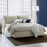 Talamo Italia - Antonia Doppelbett, Bettkasten mit Stoffbezug, 100 Made in Italy, Öffnung vorne, geeignet für Matratze 160 x 200 cm, Beige