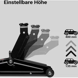 Wiltec Rangierwagenheber Stahl schwarz 13,5-40 cm