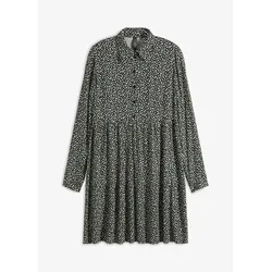 bonprix Crepe-Blusenkleid aus Viksose, schwarz, 48