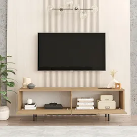 [en.casa] Urejovle TV-Lowboard 160 x 36 x 45 cm Braun/Metall, Spanplatte
