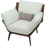 Mendler Sessel HWC-L82, Lounge-Sessel Cocktailsessel Polstersessel Relaxsessel, Kunstleder Stoff/Textil Metall ~ dunkelbraun