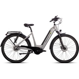 Saxonette E-Bike SAXONETTE "Quantum Plus" E-Bikes Gr. 50 cm, 28 Zoll (71,12 cm), silberfarben E-Bikes Pedelec, Elektrofahrrad für Damen u. Herren, Cityrad