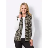 Sieh an! Fleece-Weste in sand-schwarz-bedruckt | Gr.: 52