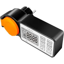 Logilink ET0016 Zeitschaltuhr digital IP44, 3600 W, Schwarz/Orange