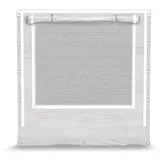 DAS COMPANY Seitenwand PVC 2x2m 4 Stck. mit Moskitonetz und Rollläden 500g/m2 Weiss - Pavillon Markise Seitenteil Wasserdicht - Zeltgarage - Gartenpavillon - Lagerzelt - Gartenzelt - Pavillon