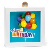 Home-Flair Spardose mit Motiv Happy Birthday 15cm – Große Sparbüchse für Erwachsene & Jugendliche – Kreative Geschenkidee zum Geburtstag & Geldgeschenke