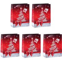 Sigel 5 SIGEL Geschenktaschen Sparkling Tree rot/weiß 26,0 x 33,0 cm