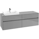 Villeroy & Boch Collaro Waschbeckenunterschrank 160 x 55 cm Glossy Grey