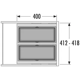 HAILO Einbaumülleimer 45 cm Grau