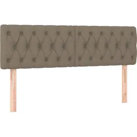 vidaXL Boxspringbett mit Matratze & LED Taupe 140x200 cm Stoff