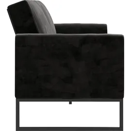 CosmoLiving by Cosmopolitan Schlafsofa Adley, mit Schlaffunktion, Rückenlehne 2-teilig 3 Positionen, schwarz, B:218cm H:84cm T:89cm, Veloursstoff 100% Polyester, COSMOLIVING BY COSMOPOLITAN, Sofas, Schlafsofa, Veloursstoff,