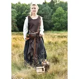 Battle Merchant Burgfräulein-Kostüm Ärmelloses Überkleid / Trägerkleid braun/schwarz "Jarle", Gr. L braun|schwarz L | L