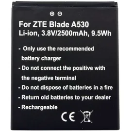 AccuCell 2500mAh Akku passend für ZTE Blade A530 Li-Ion, 3,8V 9,5Wh, Li3826T43P4h705949