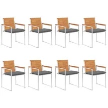 vidaXL Gartenstuhl 8 St. mit Kissen 8 x 8 x 8 cm grau