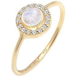 Elli DIAMONDS Verlobung Mondstein Diamant (0,08 ct) 585 Gelbgold Ringe   Damen 
