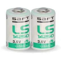 Saft 2x Saft Lithium 3,6V Batterie LS 14250 - 1/2 AA - LS14250 Li-SOCl2