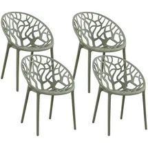 CLP Gartenstuhl Hope Sessel 59 x 59 x 80 cm oliv 4 St.