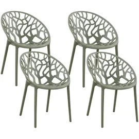 CLP Gartenstuhl Hope Sessel 59 x 59 x 80 cm oliv 4 St.