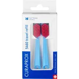 Curaprox CS 5460, Refill für Reisezahnbürste Travel-Set, blau-rot, 2 Stück