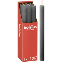 Bolsius Rustik Stabkerzen 9 St. Anthrazit