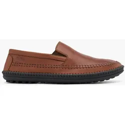 Leder Komfort Slipper - Herren - braun
