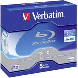 Verbatim BD-R DL 50GB 6x Speed, white blue Jewel Case