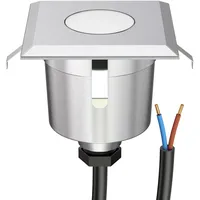 ledscom.de Bodeneinbaustrahler Edelstahl 6 x 6 cm 5,6 cm IP65 weiß