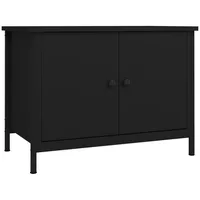 Furnicato TV-Schrank mit Türen Schwarz 60x35x45 cm Holzwerkstoff
