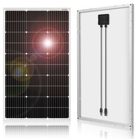 DOKIO 100W 18V Solarpanel Monokristallin - Solarmodul 100 Watt für 12V Batterien ideal für Wohnmobil, Camping, Gartenhaus