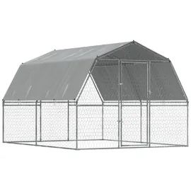 vidaXL Vogelkäfig Voliere mit Tür 160 x 110 x 50 cm silbern