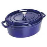 Staub Cocotte 31 cm oval dunkelblau