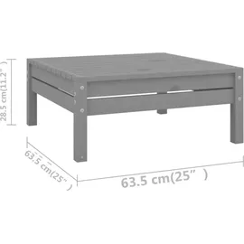 vidaXL 7-tlg. Garten-Lounge-Set Grau Massivholz Kiefer