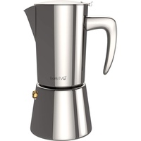 bonVIVO Espressokocher Induktion geeignet - Edelstahl Kaffeekocher in Chrom-Optik m. Wasserkessel u. Sieb - Mokkakanne 6 Tassen - 300 ml Haushalt
