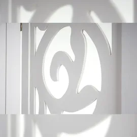 Mendler Paravent Istanbul, Raumteiler Trennwand Sichtschutz, Ornamente ~ 170x240cm, weiß