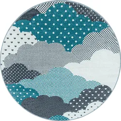 Kinderteppich AYYILDIZ TEPPICHE "Bambi 820", blau, H:11mm Ø:160cm, Kunstfaser, Teppiche, Wolken Motiv, Kurzflor