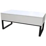 Hti-Living Couchtisch höhenverstellbar Weiß Spanplatte 108 x 46 cm