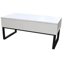 Hti-Living Couchtisch höhenverstellbar Weiß Spanplatte 108 x 46 cm