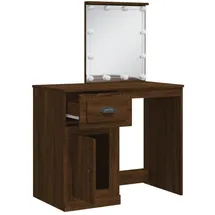 vidaXL Schminktisch mit Spiegel Braun Eichen-Optik 90x50x132,5 cm