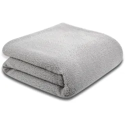 Wohndecke BIEDERLACK "Teddy", blau (ice), B:150cm L:200cm, Polyester, Wohndecken, besonders kuschelig und anschmiegsam