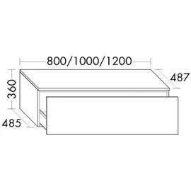 Burgbad Lin20 Sideboard 120 x 48,7 x 36 cm Dunkelgrau Matt