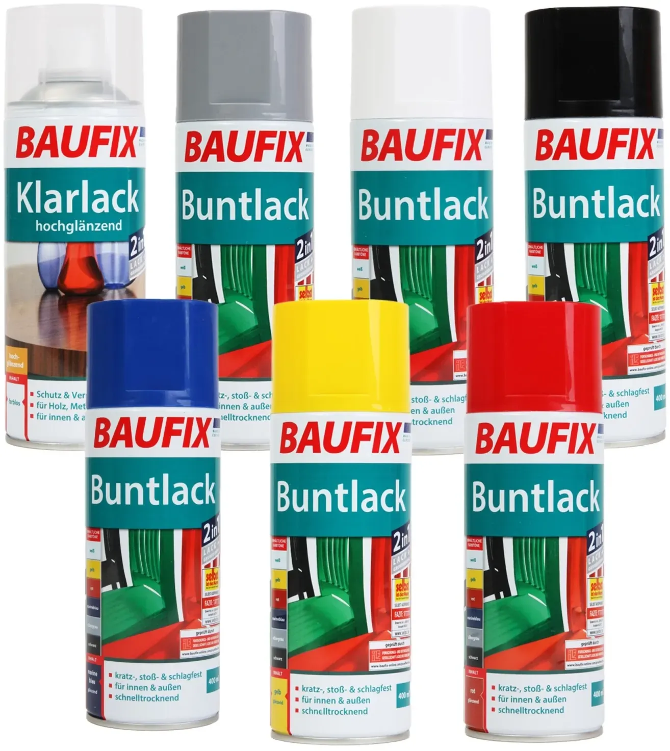 Buntlack Spray-Dose Schwarz glänzend