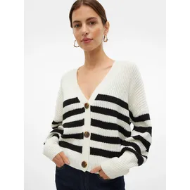 Vero Moda VMLEA LS V-Neck Cuff Cardigan Schwarz/Weiß XS