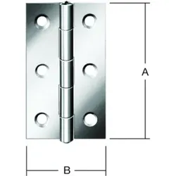 VORMANN Tür-Scharnier schmal B46xH90mm,gerollt verzinkt