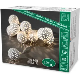 Konstsmide LED Lichterkette Kugel Innen 0,9 m Gold